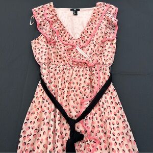 H&M Pink and Black Polka Dot Dress